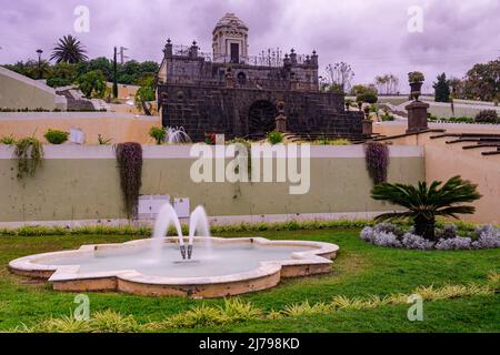 Marquesado de la Quinta Mausolée Roja, Victoria Gardens, la Orotava, Tenerife, îles Canaries Banque D'Images