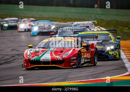 52 MOLINA Miguel (spa), FUOCO Antonio (ita), AF Corse, Ferrari 488 GTE EVO, action pendant les 6 heures de Spa-Francorchamps 2022, 2nd tour du Championnat mondial d'endurance FIA 2022 sur le circuit de Spa-Francorchamps du 5 au 7 mai 2022 à Francorchamps, Belgique - photo Paulo Maria / DPPI Banque D'Images