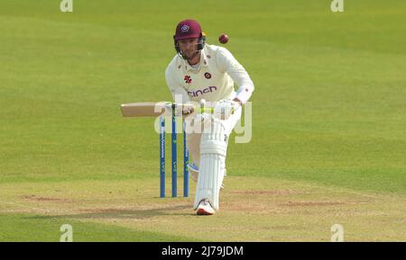 Londres, Royaume-Uni. 7 mai 2022. Londres, Royaume-Uni. Rob Keogh, de Northamptonshire, battant à Surrey, prenez Northamptonshire dans le championnat du comté de Kia Oval, troisième jour David Rowe/Alay Live News Banque D'Images