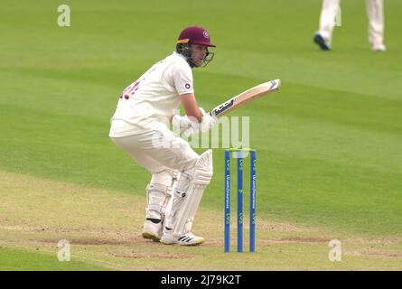 Londres, Royaume-Uni. 7 mai 2022. Londres, Royaume-Uni. Matthew Kelly, de Northamptonshire, battant à Surrey, prenez le Northamptonshire dans le championnat du comté de Kia Oval, troisième jour David Rowe/Alay Live News Banque D'Images