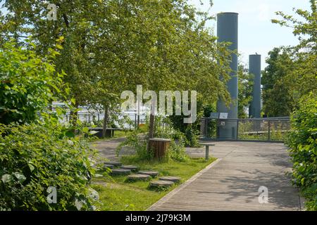 Paris, an der Seine, jardin d'Archipel, schwimmende Gärten // Paris, Seine, jardin d'Archipel, Jardins flottants Banque D'Images