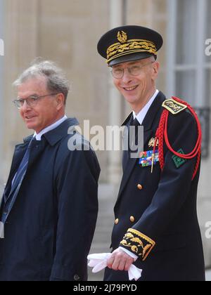 Paris, France. 07th mai 2022. Le préfet de police de Paris Didier Llement part après la cérémonie d'investiture du Président français de la République Emmanuel Macron au Palais de l'Elysée à Paris, France, le 7 mai 2022, après sa réélection le 24 avril. Photo de Christian Liewig /ABACAPRESS.COM crédit: Abaca Press/Alay Live News Banque D'Images