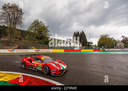 52 MOLINA Miguel (spa), FUOCO Antonio (ita), AF Corse, Ferrari 488 GTE EVO, action pendant les 6 heures de Spa-Francorchamps 2022, 2nd tour du Championnat du monde d'endurance FIA 2022 sur le circuit de Spa-Francorchamps du 5 au 7 mai 2022 à Francorchamps, Belgique - photo Clément / DPPI Luck Banque D'Images