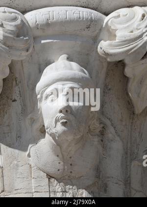 Venise, VE, Italie - 13 juillet 2020 : détail du Palais Ducal appelé les Tartars des Nations du monde Banque D'Images