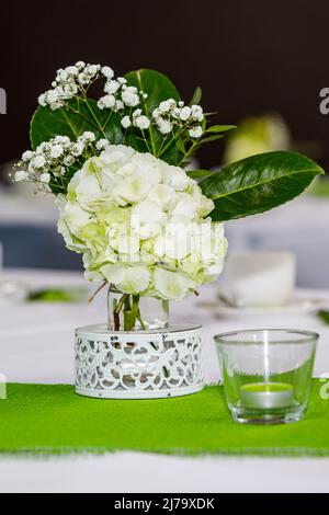 Une décoration de table de mariage Banque D'Images