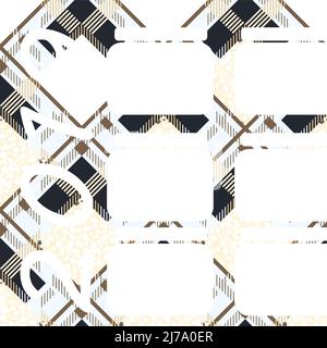 calendrier 2019 avec taches de léopard écossais tartan. tartan avec style léopard. eps 10. Illustration de Vecteur