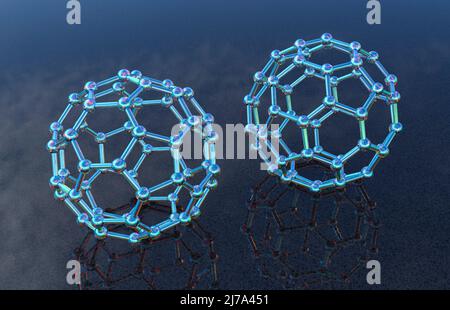 Molécule de Buckminsterfullerène, illustration Banque D'Images