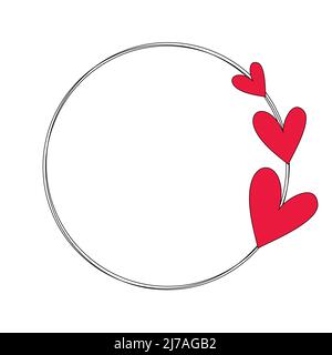 Illustration du vecteur du cadre cardiaque isolée sur fond blanc. Cadre rond en forme de coeur décoratif. Illustration de Vecteur