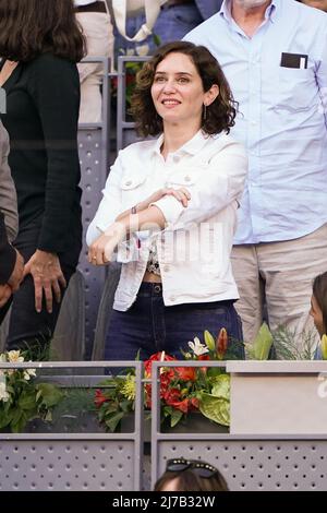 Isabel Diaz Ayuso vu pendant le match entre Novak Djokovic de Serbie et Carlos Alcaraz d'Espagne au Mutua Madrid Open 2022 à la Caja Magica à Madrid. (Photo par Atilano Garcia / SOPA Images / Sipa USA) Banque D'Images