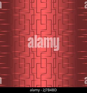 Motif géométrique rouge sans couture avec lignes de dégradé carrées. Rouge répétition élégante texture abstraite. Illustration vectorielle transparente. Illustration de Vecteur