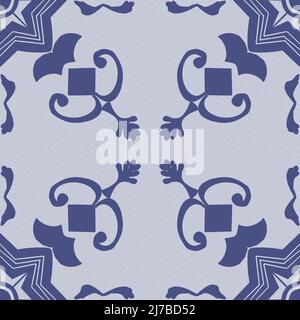 Illustration de carreaux bleus en forme de mandala dessinés à la main sur fond de texture. Banque D'Images