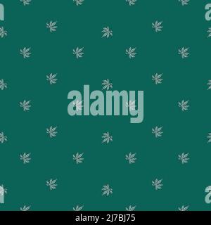 Feuilles érable canada gravé sans couture motif. Fond vintage feuille de cannabis botanique de style dessiné à la main. Texture de conception de couleurs à répétition vectorielle Illustration de Vecteur