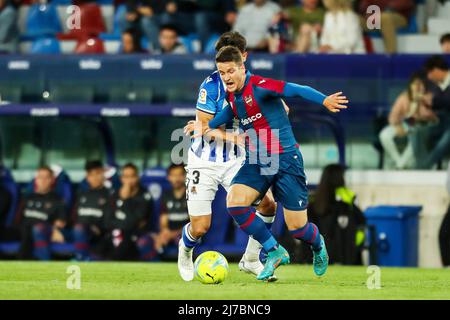 Nemanja Radoja de Levante lors du championnat d'Espagne la Liga match de football entre Levante UD et Real Sociedad le 6 mai 2022 au stade Ciutat de Valencia à Valence, Espagne - photo: Ivan Terton/DPPI/LiveMedia Banque D'Images