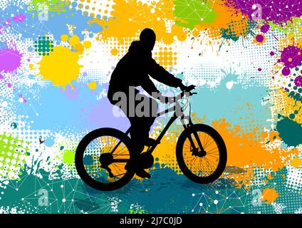 Homme sur un vélo. Illustration vectorielle Illustration de Vecteur