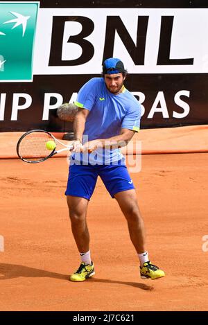 Gianmarco Ferrari (ITA) pendant les qualifications internationales BNL de l'Italie au stade Pietrangeli à Rome le 07 mai 2022. Banque D'Images