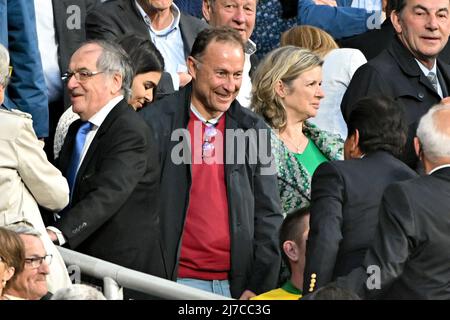 Noël le Graet, Jean Pierre Papin et sa femme - OGC Nice vs FC Nantes le 7 mai 2022 à Saint-Denis, France. (Photo de Lionel Urman/Sipa USA) Banque D'Images