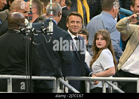 Emmanuel Macron - OGC Nice contre FC Nantes le 7 mai 2022 à Saint-Denis, France. (Photo de Lionel Urman/Sipa USA) Banque D'Images