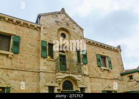 Vue sur la maison historique de Tabor, construite en 1882, à Jérusalem, en Israël Banque D'Images