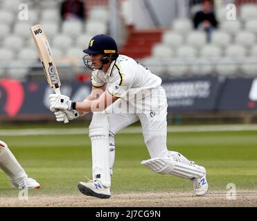 8th mai 2022 ; Emirates Old Trafford, Manchester, Lancashire, Angleterre ; Championnat du comté de cricket, Lancashire versus Warwickshire, jour 4; Rob Yates de Warwickshire Banque D'Images