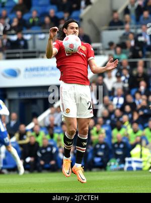 Edinson Cavani de Manchester United lors du match Premier League entre Brighton et Hove Albion et Manchester United au stade American Express, Brighton, Royaume-Uni - 7th mai 2022 usage éditorial exclusif. Pas de merchandising. Pour les images de football, les restrictions FA et Premier League s'appliquent inc. Aucune utilisation Internet/mobile sans licence FAPL - pour plus de détails, contactez football Dataco Banque D'Images