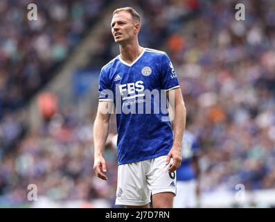 Leicester, Angleterre, le 8th mai 2022. Jonny Evans de Leicester City pendant le match de la Premier League au King Power Stadium de Leicester. Le crédit photo doit être lu : Darren Staples / Sportimage Banque D'Images