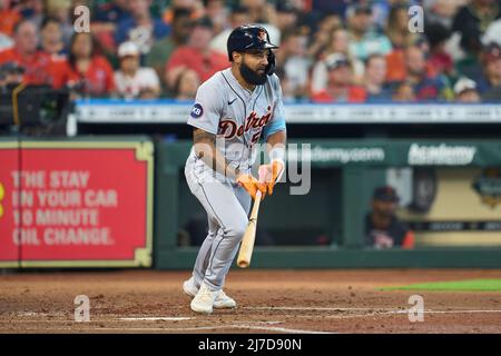 7 2022 mai: Derek Hill, le joueur du centre de Detroit (54), obtient un succès pendant le match avec les Detroit Tigers et les Houston Astros tenus à minute Maid Park à Houston Tx. David Seelig/Cal Sport Medi Banque D'Images