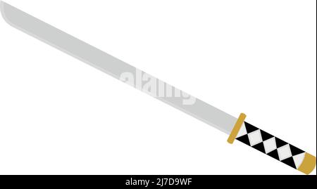 Illustration vectorielle d'une épée japonaise katana Illustration de Vecteur
