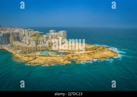 Vue aérienne du quartier de Slima Sliema à Valetta, Malte Banque D'Images