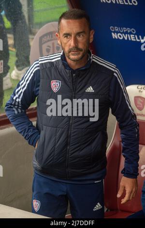 Stade Arechi, Salerno, Italie, 08 mai 2022, agostini Alessandro entraîneur cagliari pendant les États-Unis Salerntana vs Cagliari Calcio - italien football série A match Banque D'Images