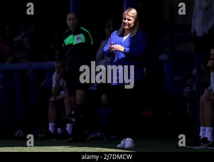 Kington upon Thames, Angleterre, 8th mai 2022. Emma Hayes, directrice de Chelsea pendant le match de Super League féminin de la FA à Kingsmeadow, Kington upon Thames. Le crédit photo devrait se lire: Paul Terry / Sportimage Banque D'Images