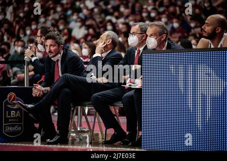 Venise, Italie, mai 08 2022, l'entraîneur d'Armani Milano pendant Umana Reyer Venezia vs AX Armani Exchange Milano, Championnat italien de basket-ball A Serie à Venise, Italie, mai 08 2022 Banque D'Images