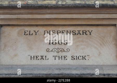 L'ancien dispensaire - dispensaire de l'Ely 1865. Guérir les malades - rue Saint-Marys, Ely. Cambridgeshire Banque D'Images