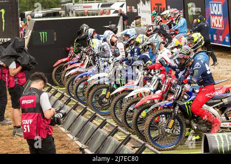 Maggiora Park, Maggiora (NO), Italie, 08 mai 2022, Ligne de départ MXGP pendant 2022 FIM MXGP/MX2 Championnat du monde de motocross - MXGP d'Italie (Maggiora) - Motocross Banque D'Images