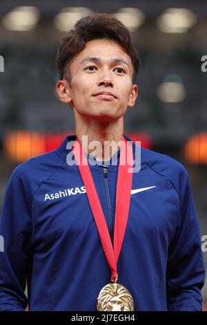 Akira Aizawa, le 7 MAI 2022 - Athlétisme : la cérémonie de remise des prix hommes 10000m des Championnats nationaux d'athlétisme du Japon 106th au Stade national de Tokyo, au Japon. (Photo de Naoki Nishimura/AFLO SPORT) Banque D'Images