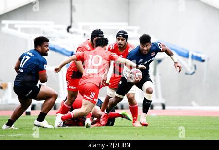 Amanaki Lelei Mafi, 1 MAI 2022 - Rugby : 2022 Japan Rugby League un match entre KOBELCO KOBE STEELERS 42-33 YOKOHAMA AIGLES CANON au stade Kobe Universiade Memorial Stadium à Kobe, Japon. (Photo de SportsPressJP/AFLO) Banque D'Images