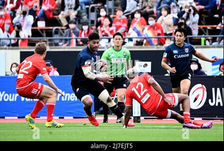 Amanaki Lelei Mafi, 1 MAI 2022 - Rugby : 2022 Japan Rugby League un match entre KOBELCO KOBE STEELERS 42-33 YOKOHAMA AIGLES CANON au stade Kobe Universiade Memorial Stadium à Kobe, Japon. (Photo de SportsPressJP/AFLO) Banque D'Images