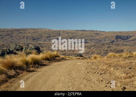 Old Dunstan Trail, Rough Ridge, Maniototo, Central Otago, South Island, Nouvelle-Zélande Banque D'Images