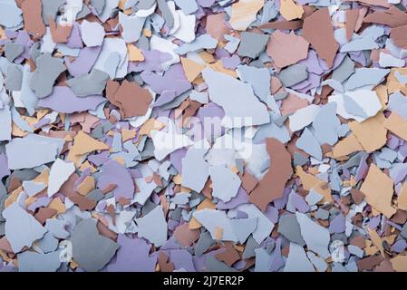 Copeaux de béton colorés pour la fabrication de terrazzo Banque D'Images