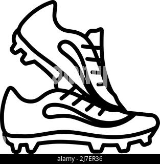 Icône des chaussures de football. Contour en gras avec largeur de contour modifiable. Illustration vectorielle. Illustration de Vecteur