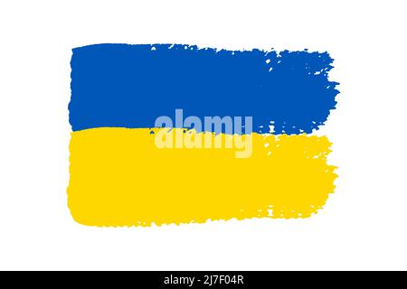 Drapeau ukrainien dessiné à la main. Drapeau de l'Ukraine. Illustration vectorielle. Illustration de Vecteur