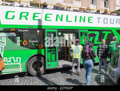 Greenline bus Tours Rome Italie Banque D'Images