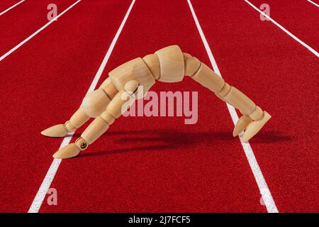 Exercices de musculation factices au stade en plein air. Santé et sport. Banque D'Images