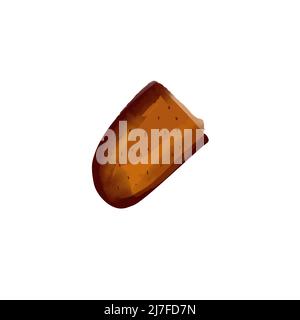 Illustration d'une tranche de pain de seigle sur fond blanc Illustration de Vecteur