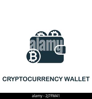 Icône du portefeuille de crypto-monnaies. Icône monochrome de crypto-monnaie simple pour les modèles, la conception Web et les infographies Illustration de Vecteur