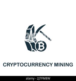Icône de l'exploitation minière de crypto-monnaie. Icône monochrome de crypto-monnaie simple pour les modèles, la conception Web et les infographies Illustration de Vecteur