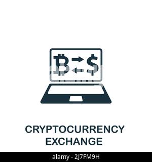 Icône CryptocurrencyExchange. Icône monochrome de crypto-monnaie simple pour les modèles, la conception Web et les infographies Illustration de Vecteur
