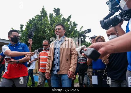 Singapour, Singapour, Singapour. 9th mai 2022. Candidat à la présidence le sénateur MANNY PACQUIAO arrive dans son enceinte électorale dans la province de Sarangani, dans le sud des Philippines, le 9 mai 2022. (Image de crédit : © Maverick ASIO/ZUMA Press Wire) Banque D'Images