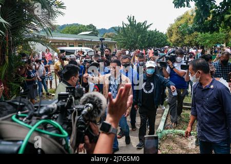 Singapour, Singapour, Singapour. 9th mai 2022. Candidat à la présidence le sénateur MANNY PACQUIAO arrive dans son enceinte électorale dans la province de Sarangani, dans le sud des Philippines, le 9 mai 2022. (Image de crédit : © Maverick ASIO/ZUMA Press Wire) Banque D'Images