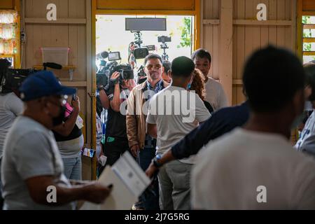 Singapour, Singapour, Singapour. 9th mai 2022. Candidat à la présidence le sénateur MANNY PACQUIAO arrive dans son enceinte électorale dans la province de Sarangani, dans le sud des Philippines, le 9 mai 2022. (Image de crédit : © Maverick ASIO/ZUMA Press Wire) Banque D'Images