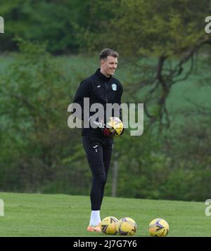 .Ormiston.Tranent.East Lothian.Scotland.UK.9th Mai 22 gardien de but Hibernian, Matt Macey, session de formation pour Cinch Premiership Match vs Dundee crédit: eric mccowat/Alay Live News Banque D'Images